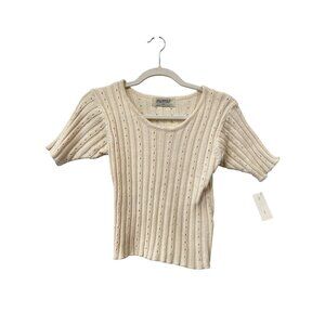 Vintage 90s Memo Ribbed Sweater Size Small/Medium Open Weave Deadstock NEW